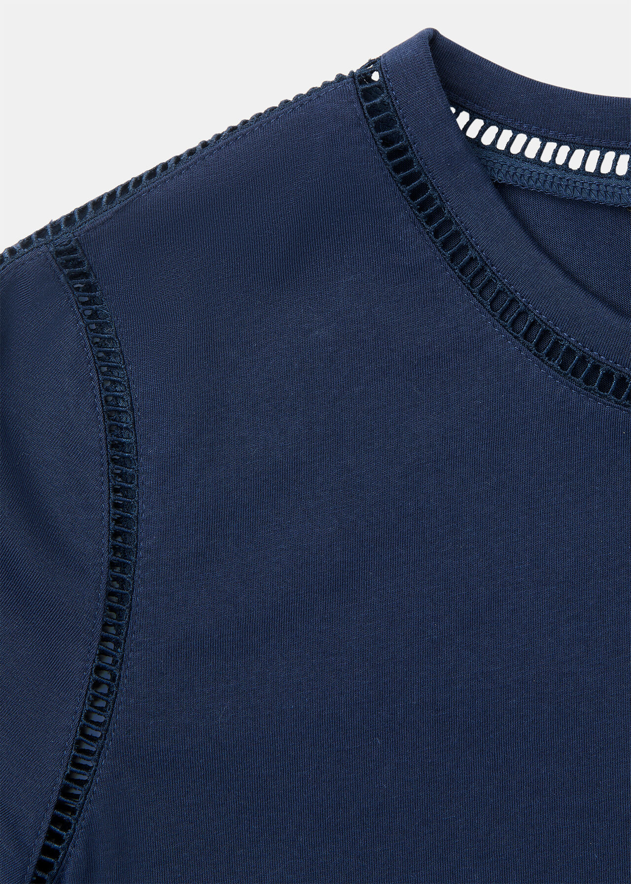 Broderie Trim Detail Tee
