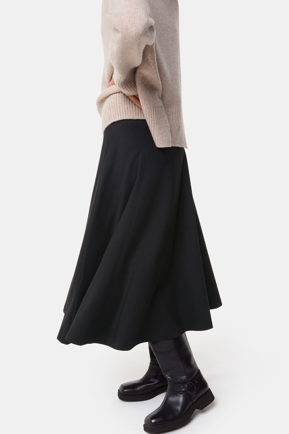 Black Ponte Full Skirt