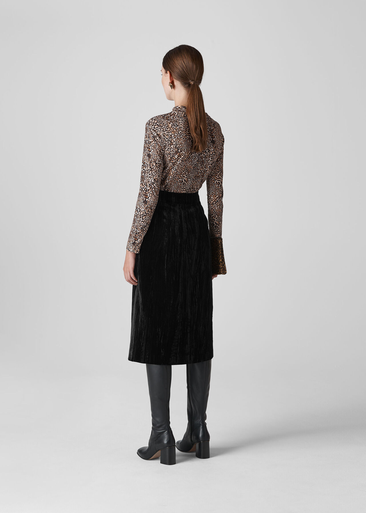 Crushed Velvet Buckle Skirt