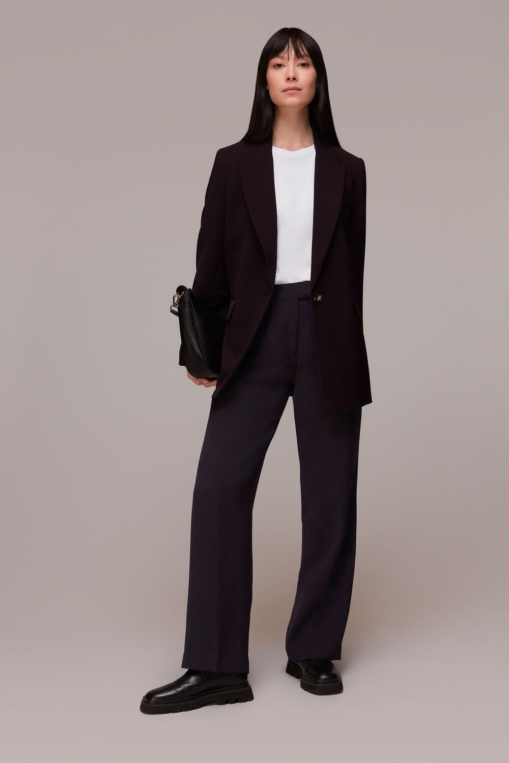 Aubergine Bella Pleated Trouser
