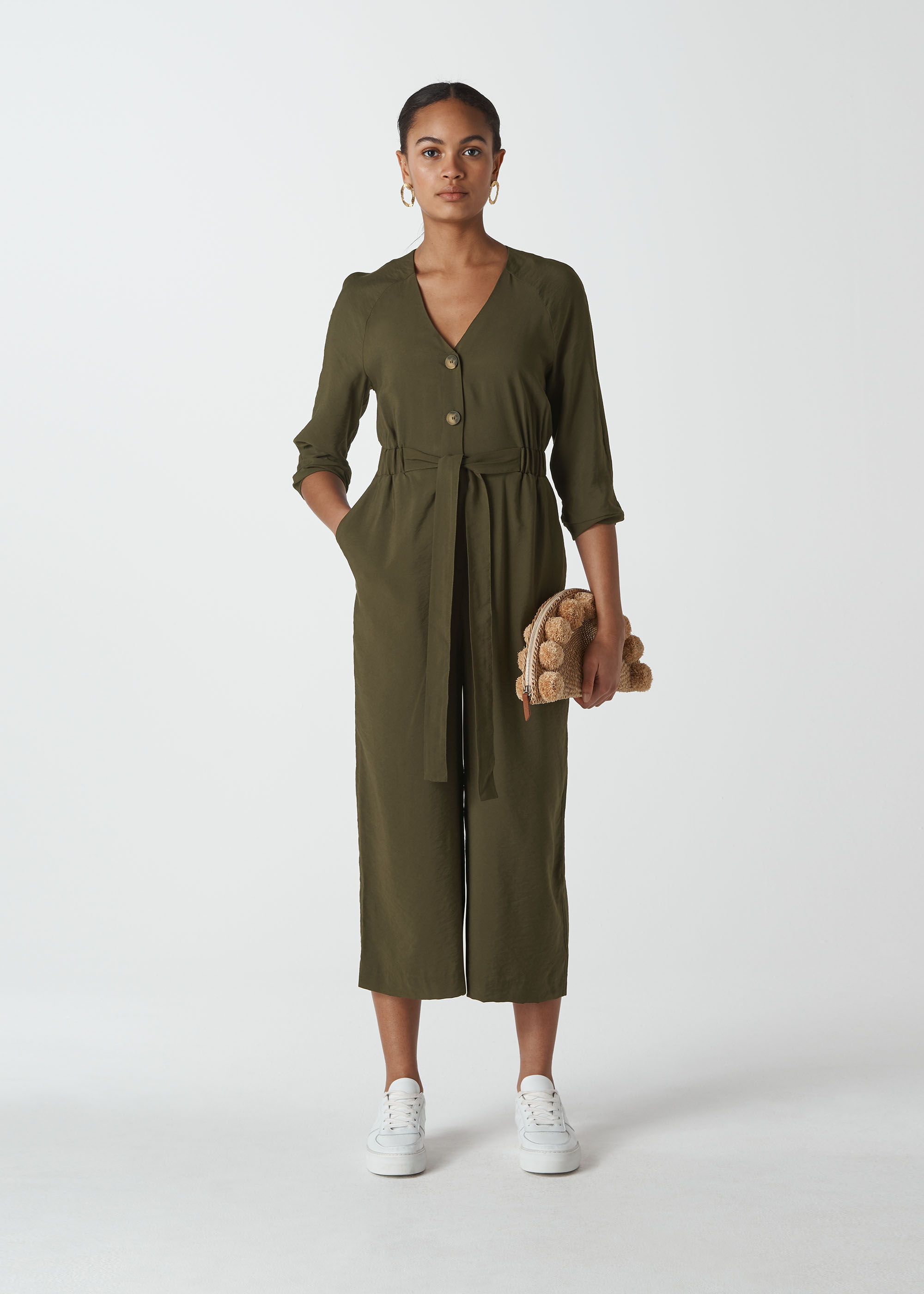 whistles khaki jumpsuit