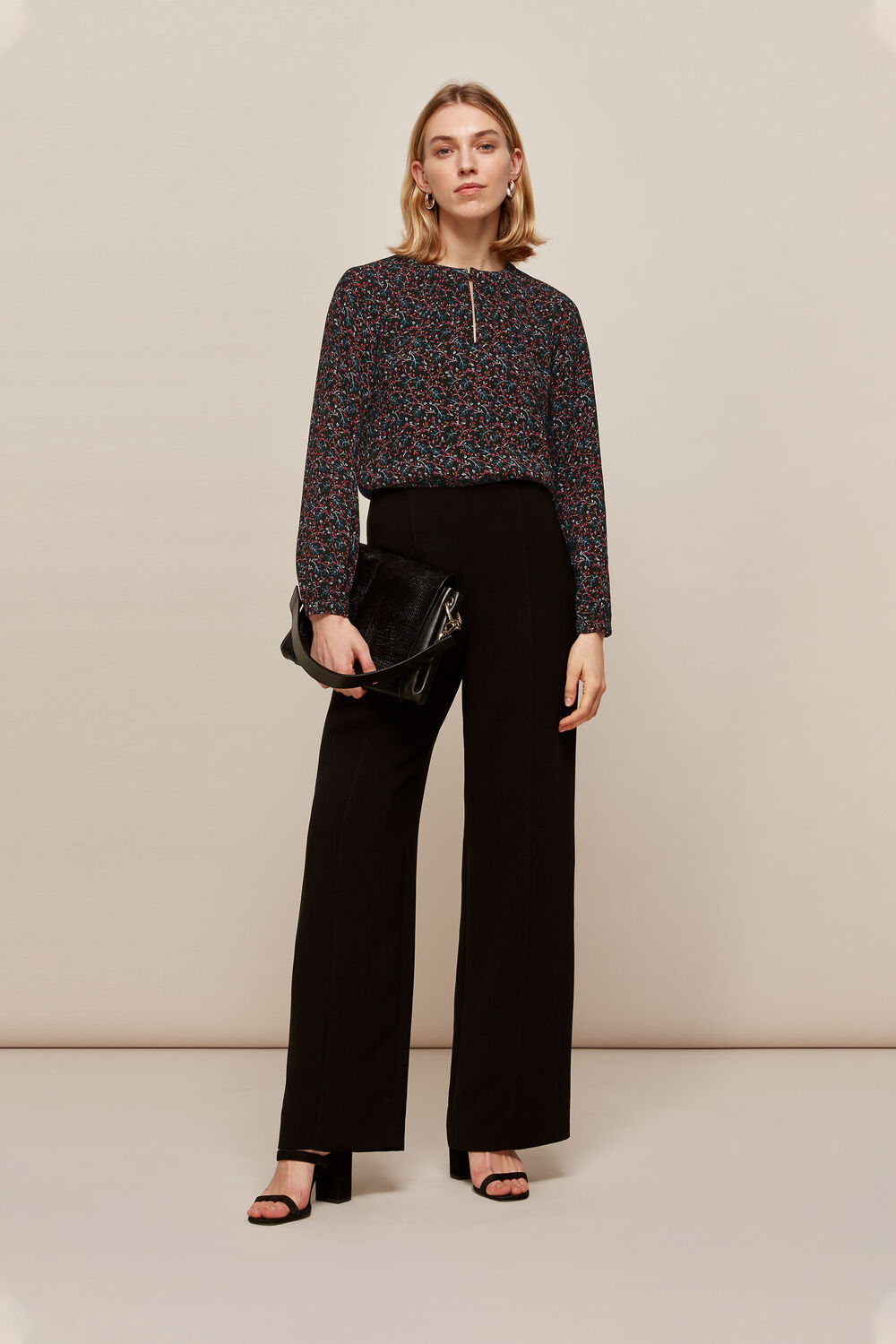 Starflower Print Top Black/Multi