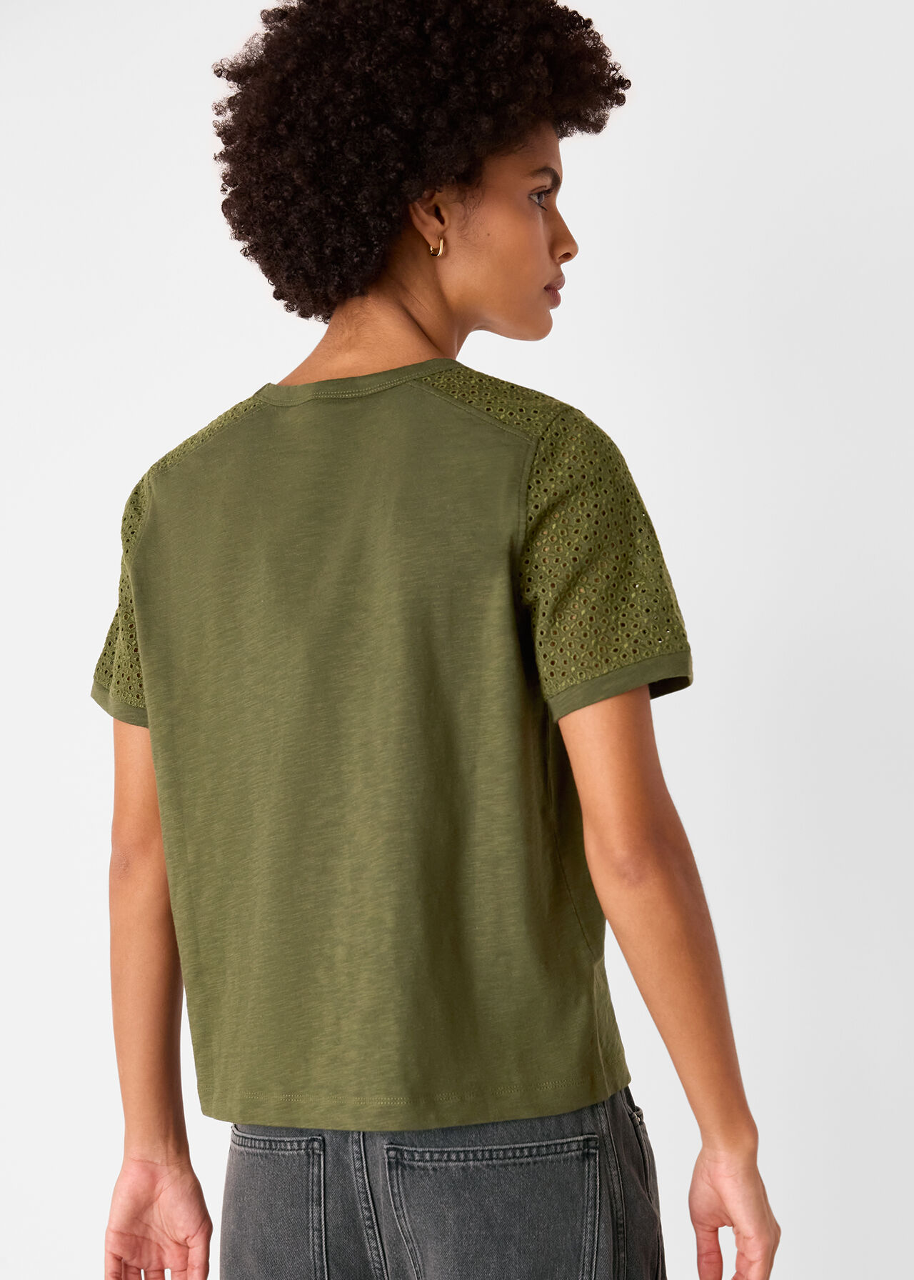 Broderie Sleeve Detail Tee