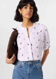 Embroidered Cotton Frill Top