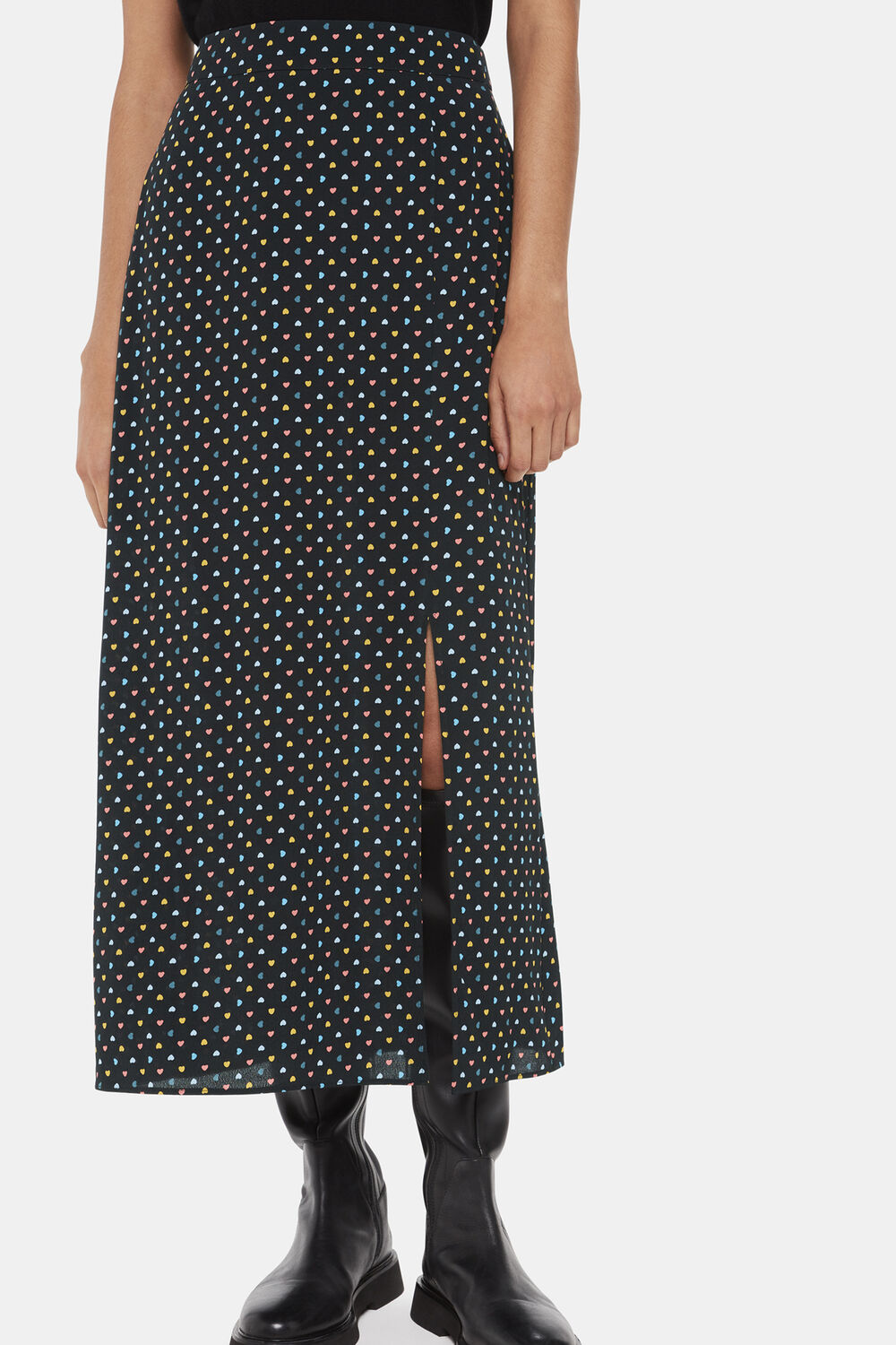 Scattered Hearts Midi Skirt