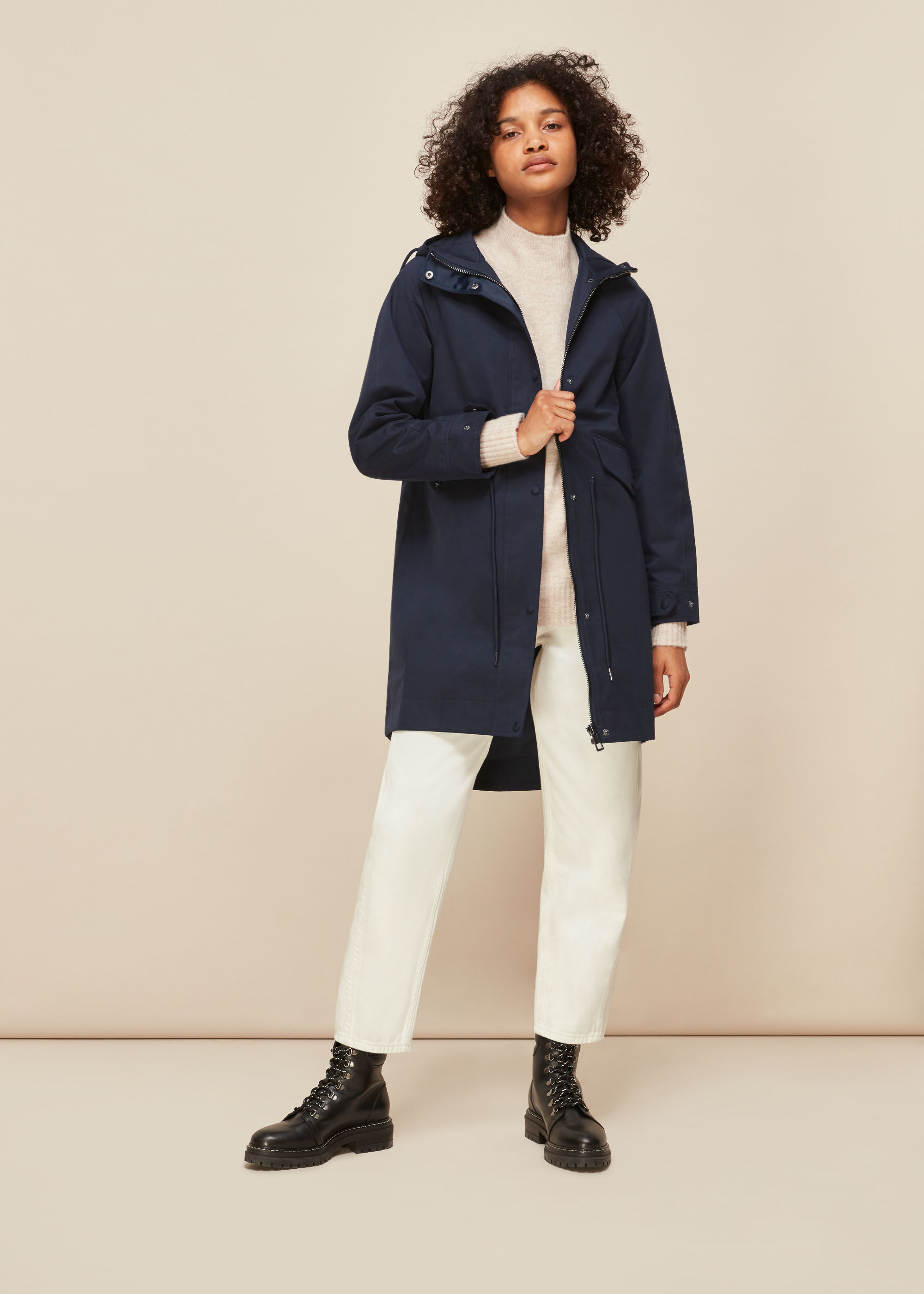 Whistles megan cheap parka navy
