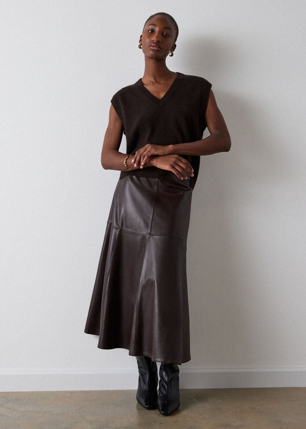 Full Hem Leather Circle Skirt