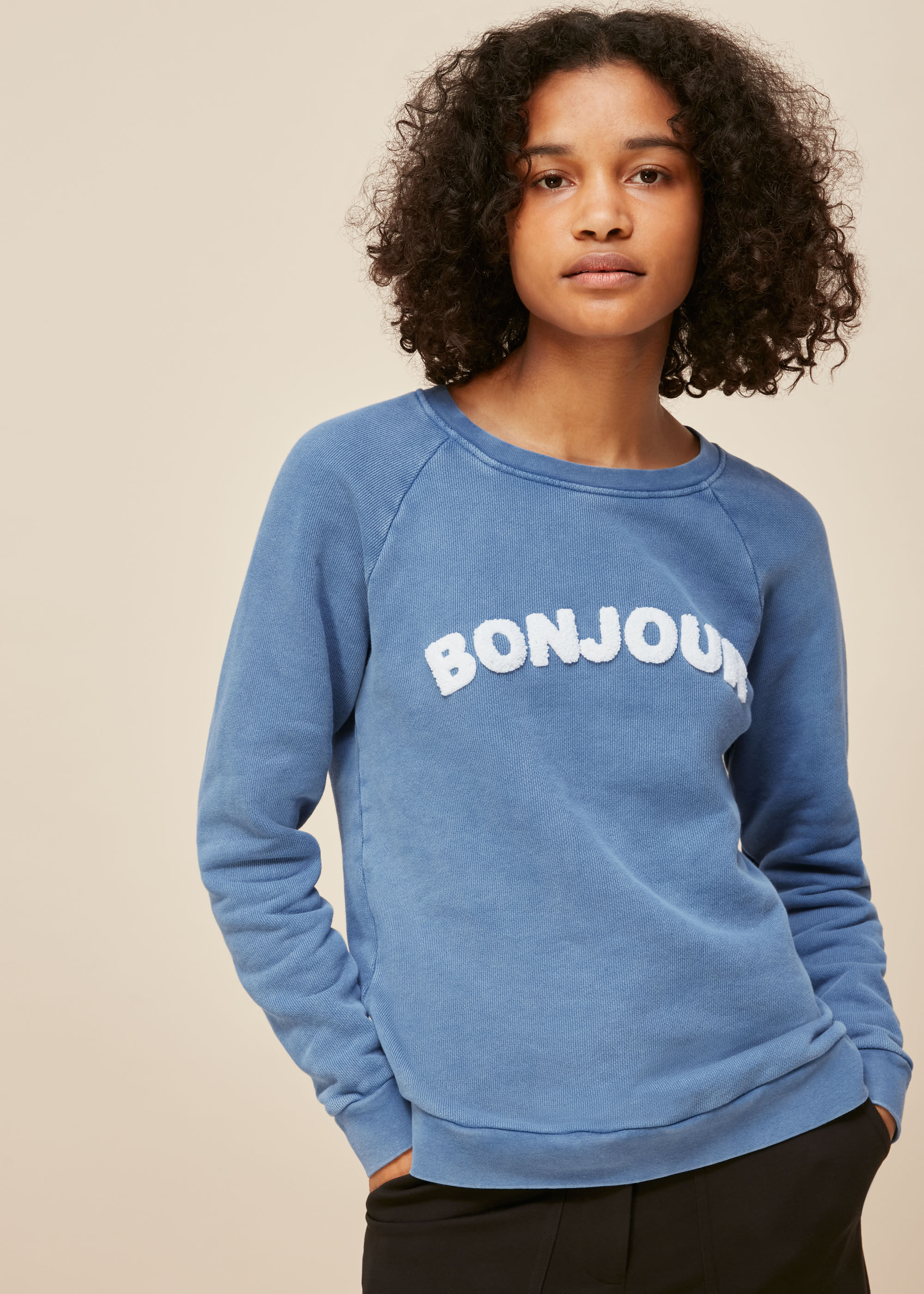 Whistles pink bonjour sweatshirt 2025