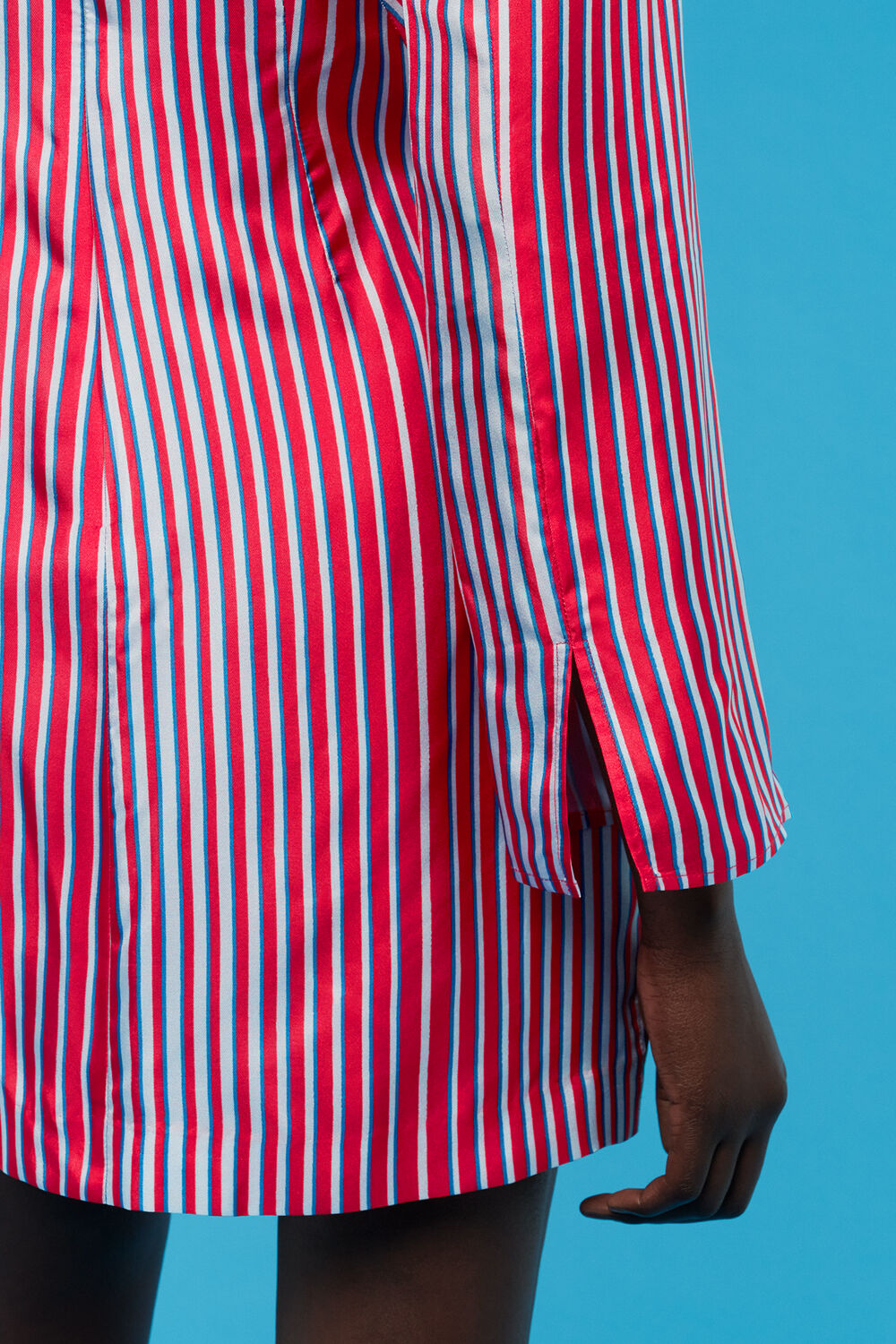 Multicolour Tangle Stripe Silk Mix Dress