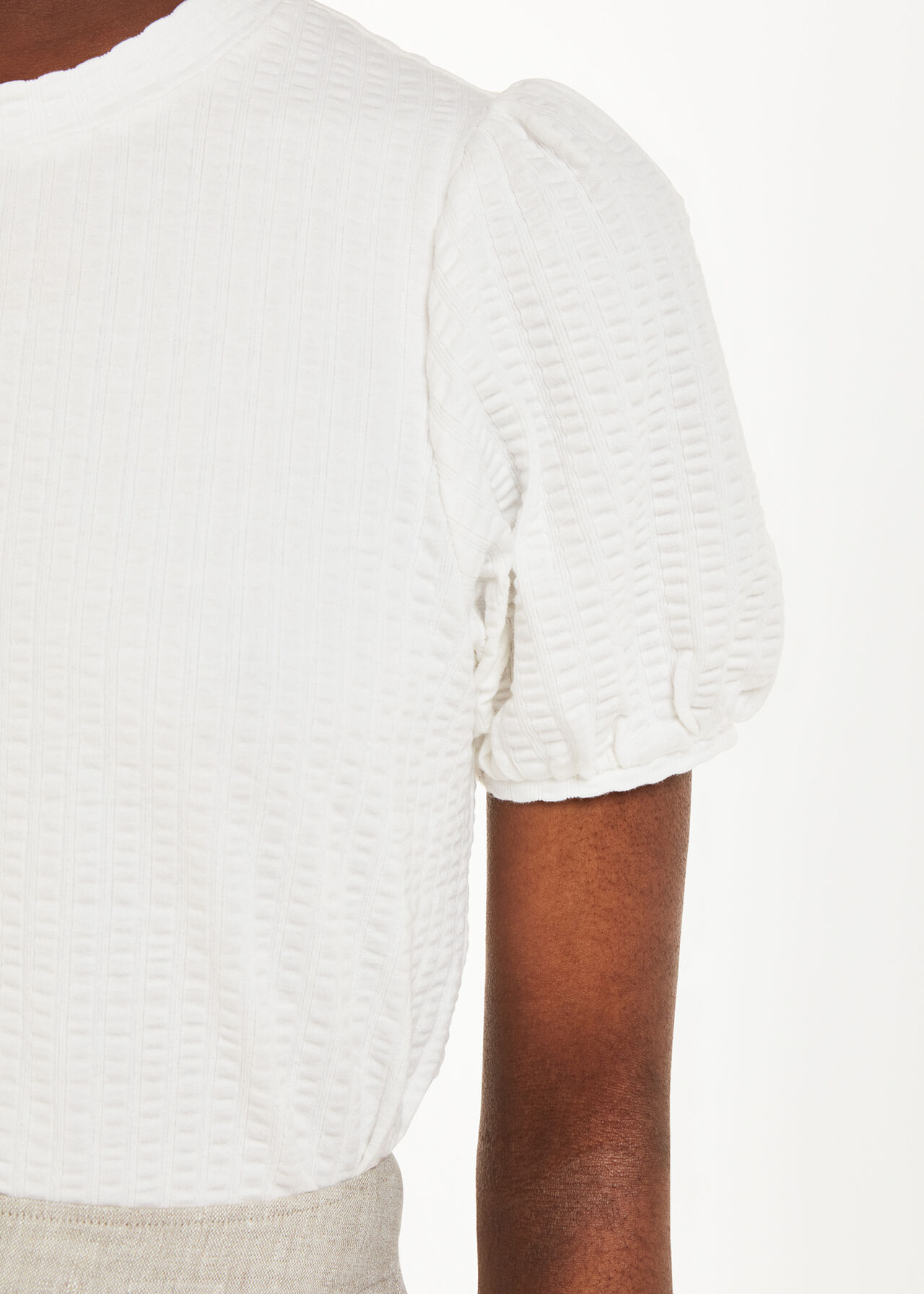 Texture Puff Sleeve Top