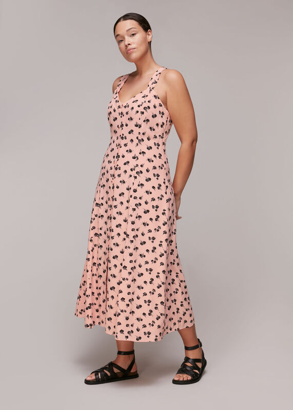 Scattered Carnation Midi Dress
