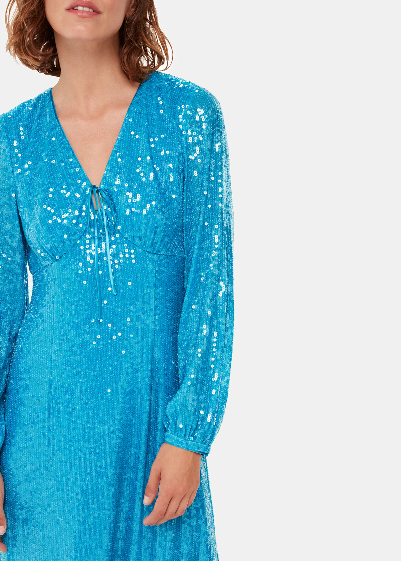 Sequin Keyhole Midi Dress