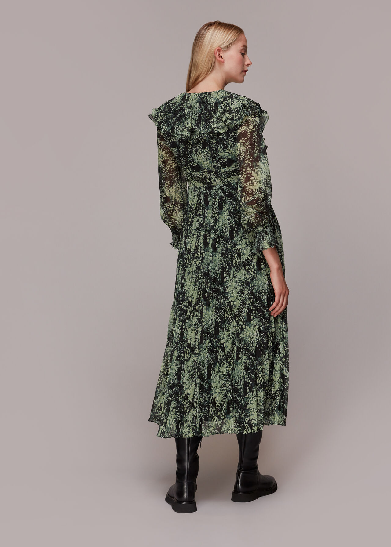 Snow Flurry Printed Midi Dress