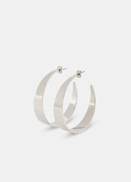 Large Flat Stud Hoop Earring