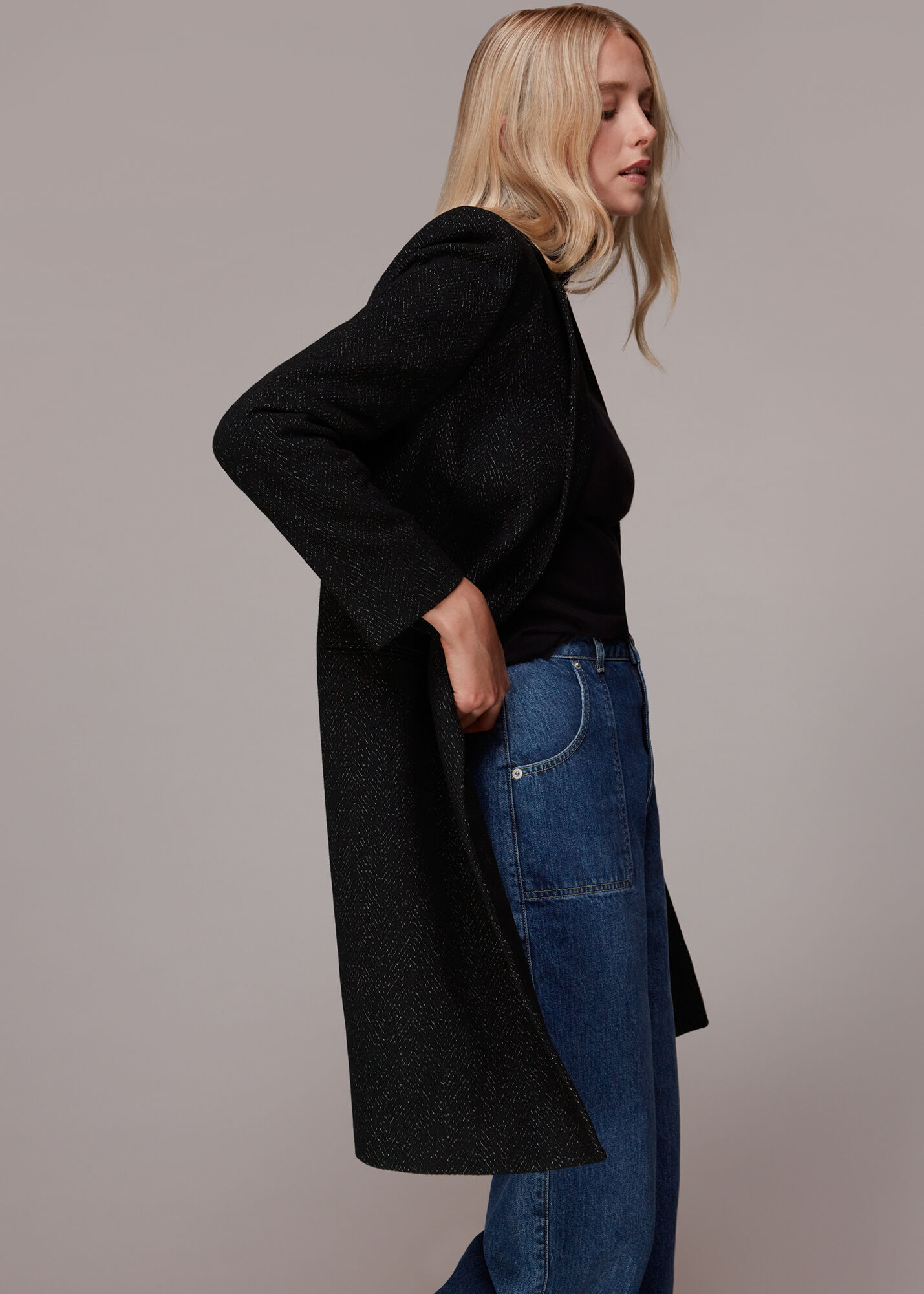Whistles slim shop drawn coat