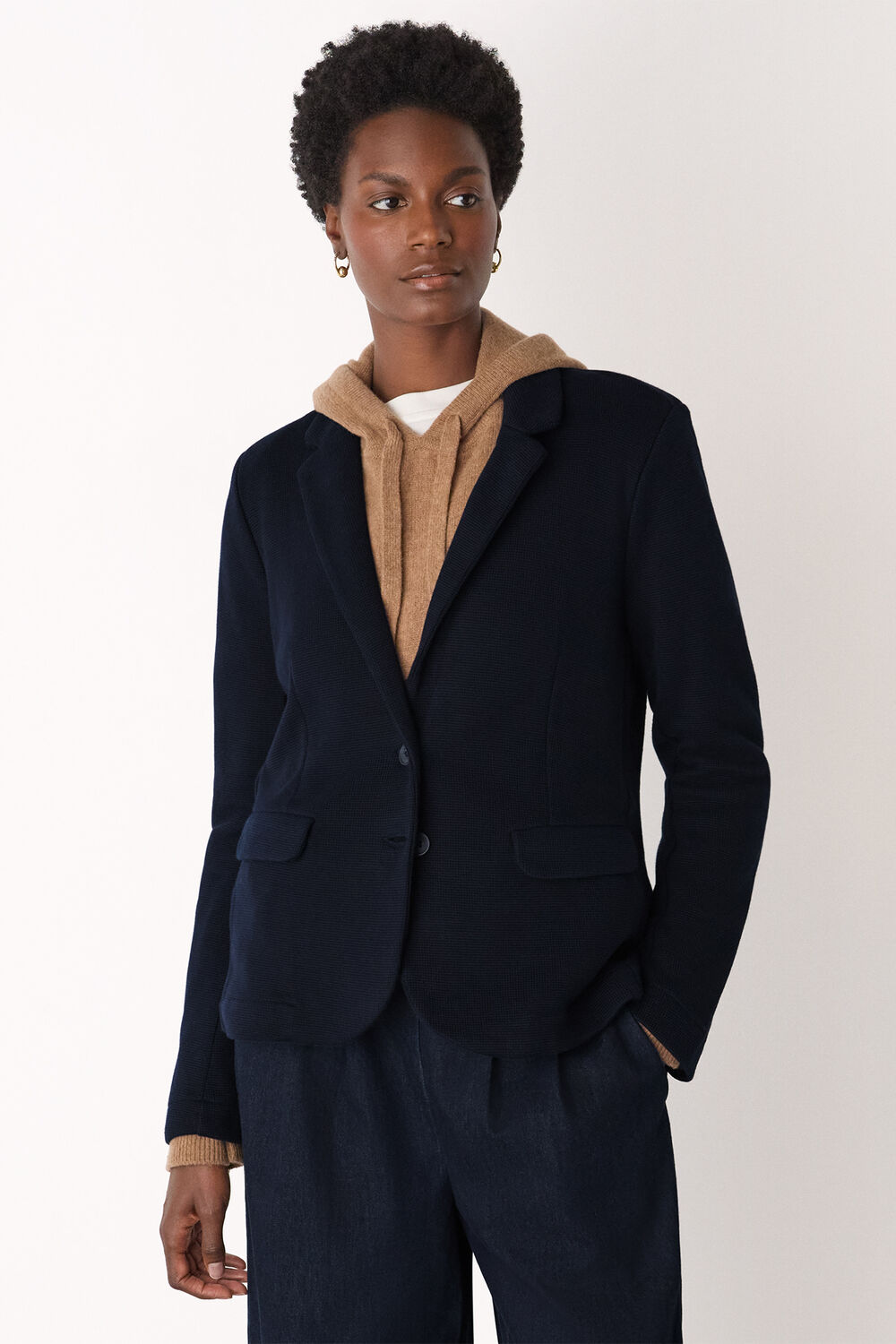 Slim Jersey Jacket Navy