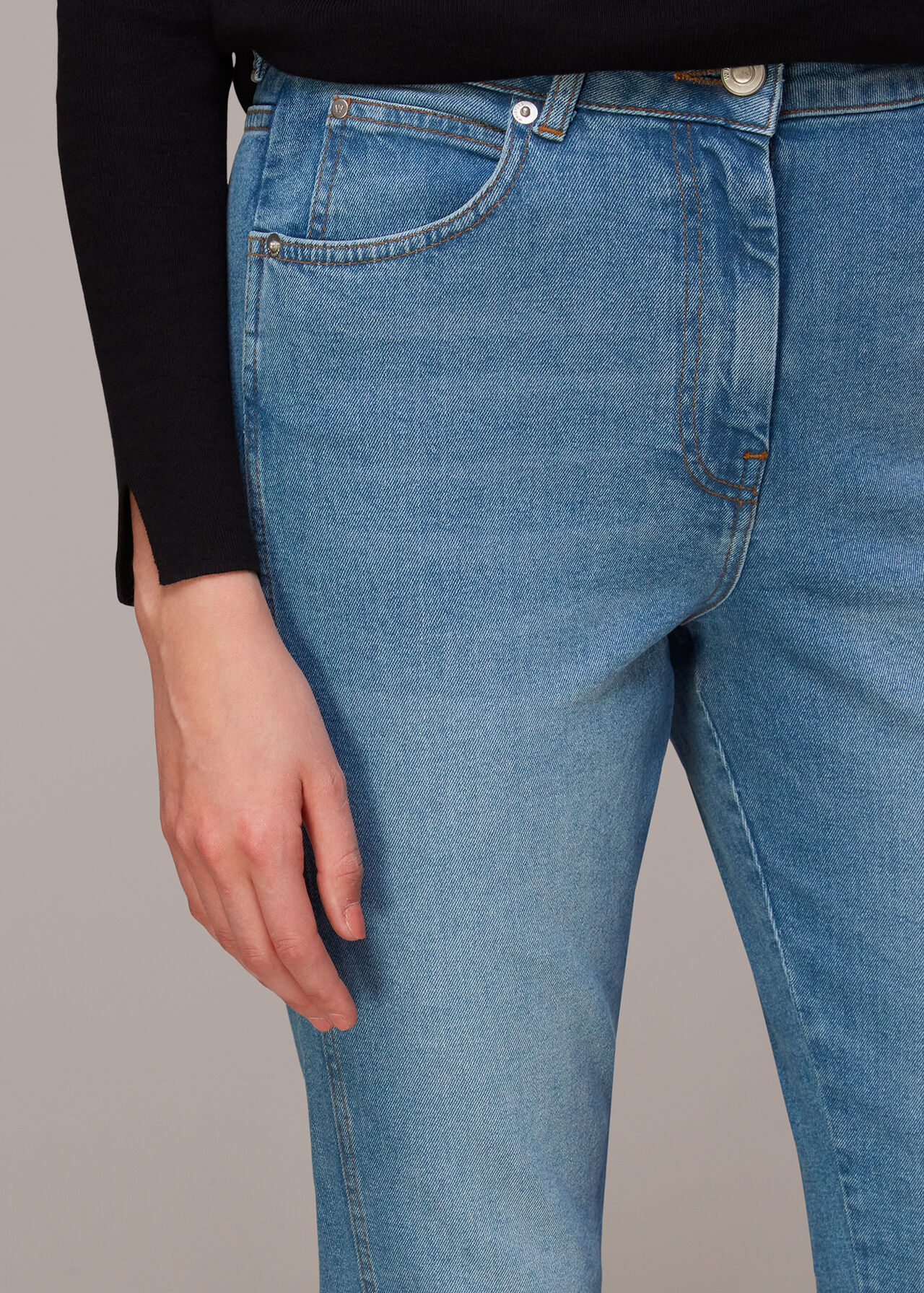 Denim Authentic Slim Frayed Jean WHISTLES Whistles