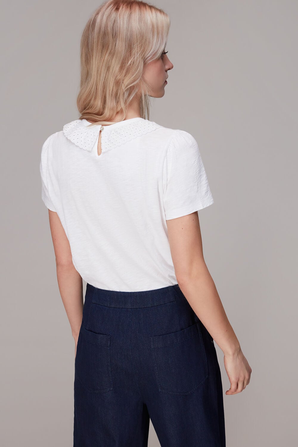 Matilda Broderie Collar Tee