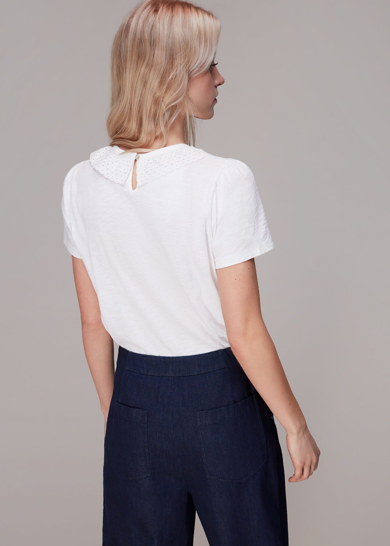 Matilda Broderie Collar Tee