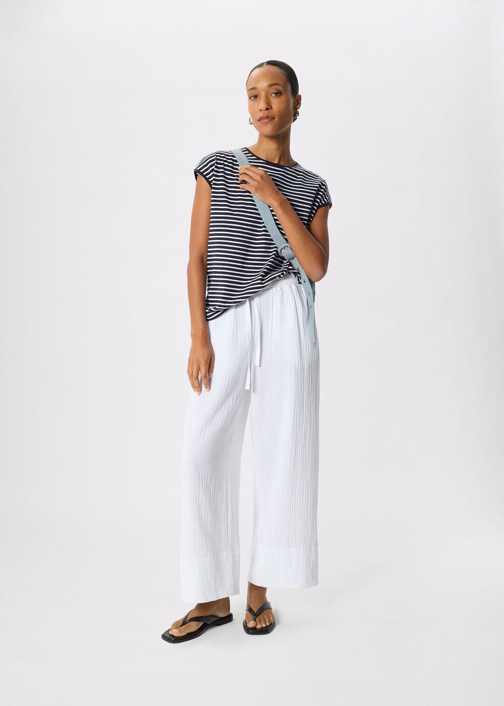 Stripe Cap Sleeve Tee