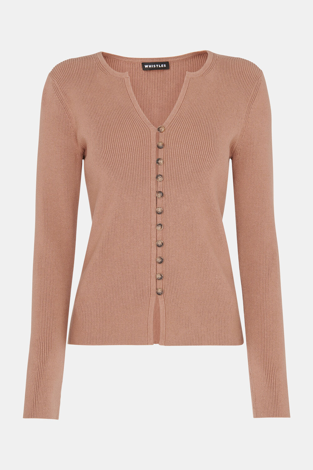 Ribbed Button Through Cardigan