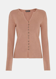 Ribbed Button Through Cardigan