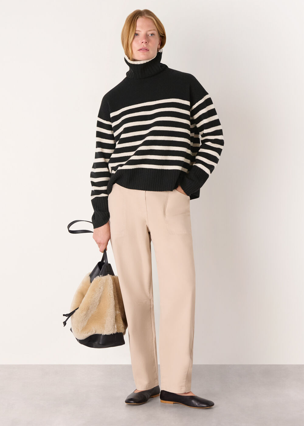 Stripe Wool Roll Neck