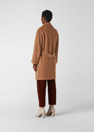 Mara Drawn Cocoon Coat Camel