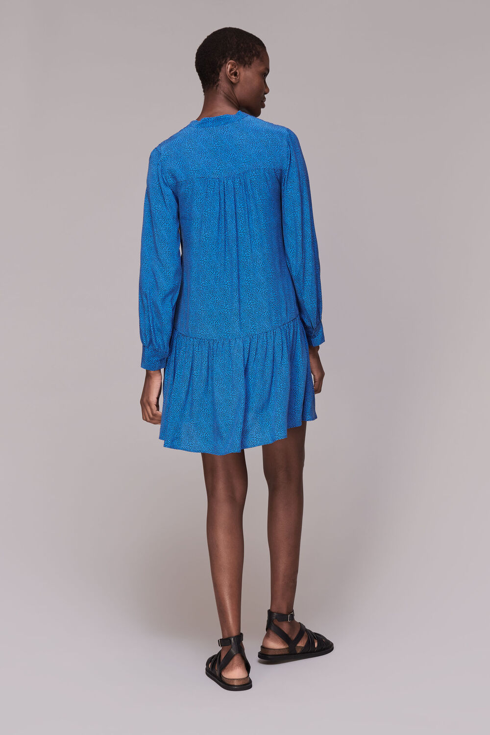 Animal Fleck Smocked Dress