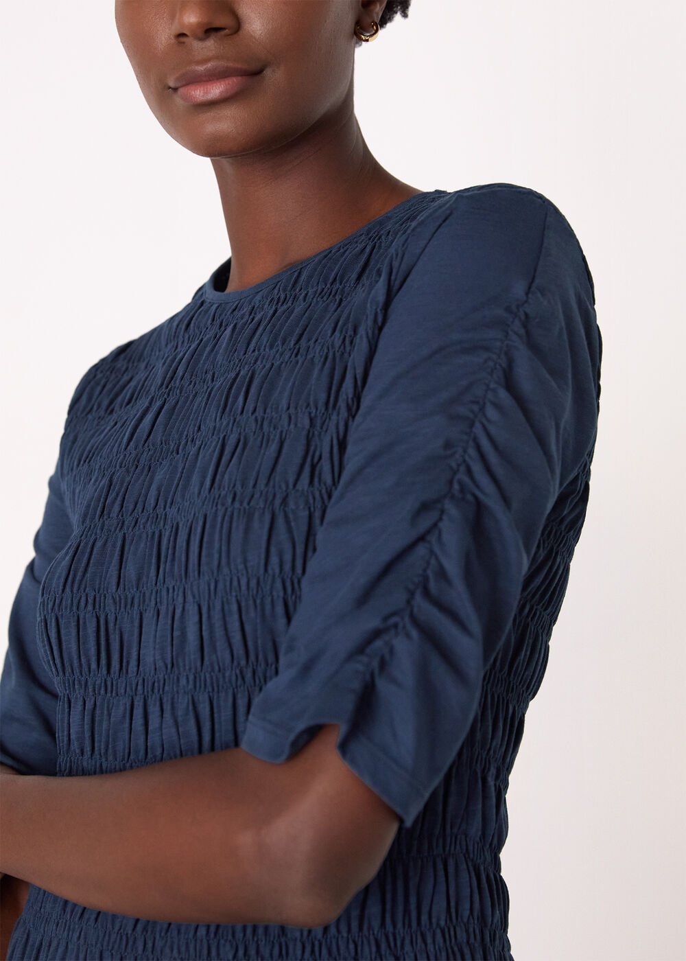 Jersey Shirred Midi Dress