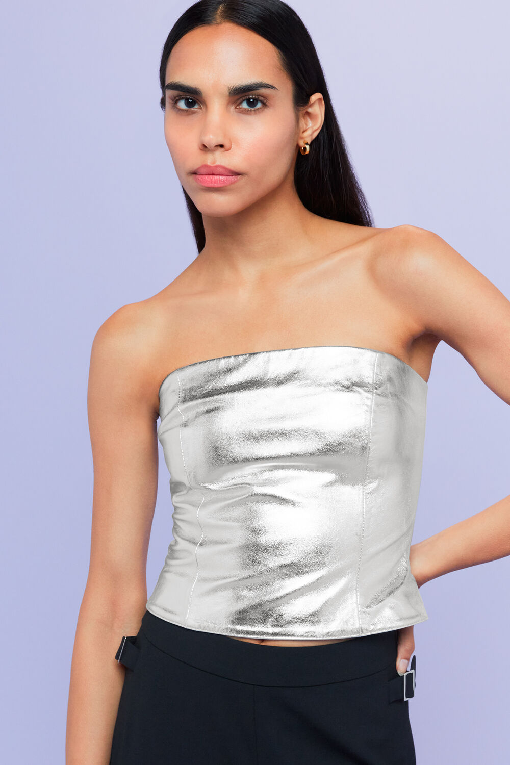 Cosmo Leather Bandeau Top