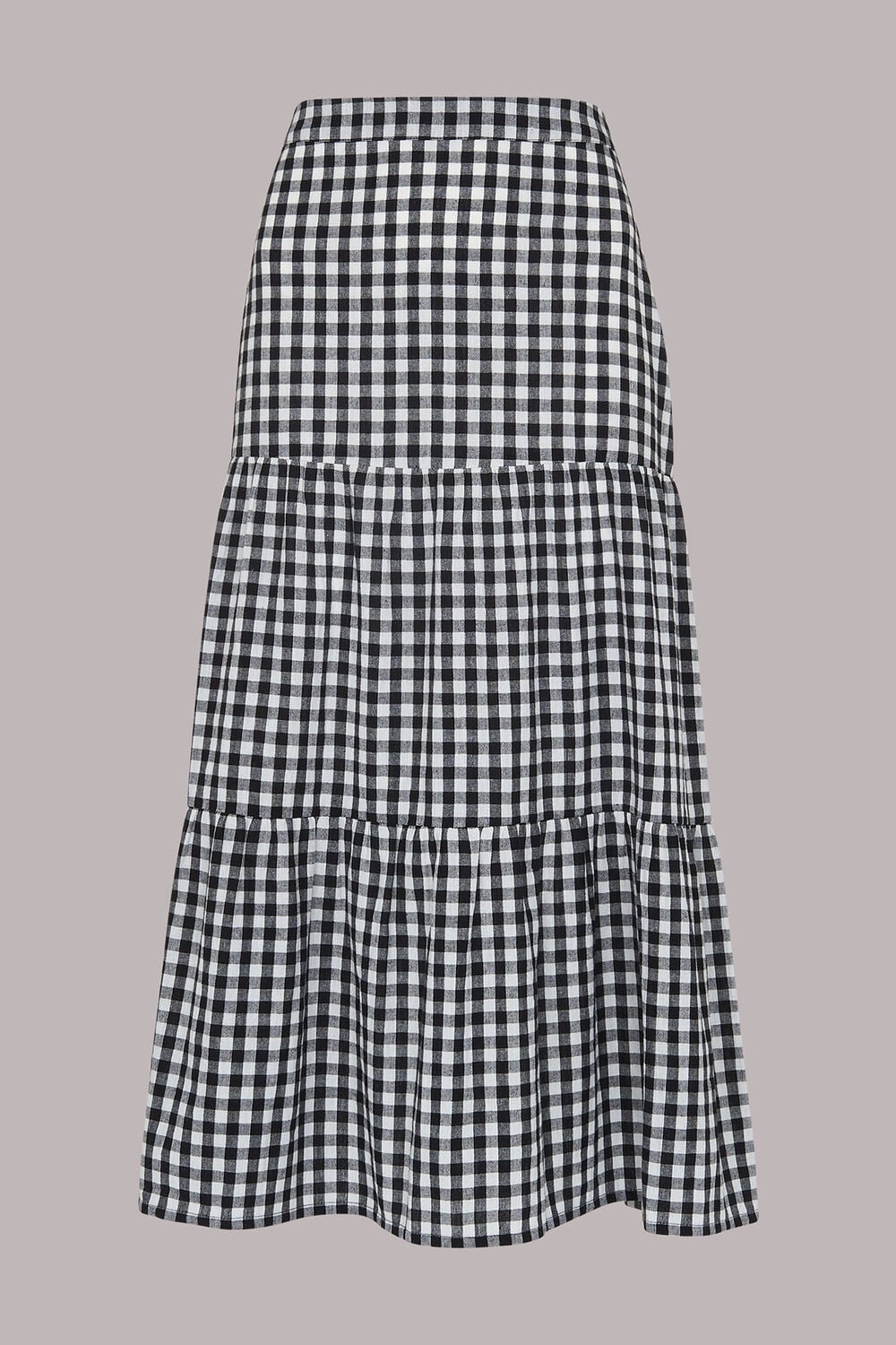 Tiered Gingham Skirt