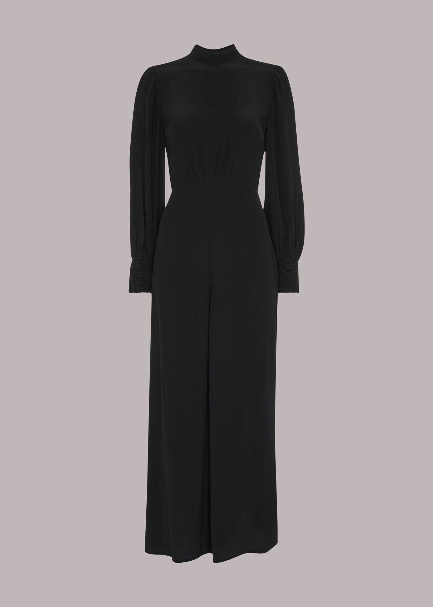 Black Shirred Bodice Jumpsuit | WHISTLES` | Whistles UK |