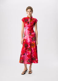Painterly Floral Midi Dress