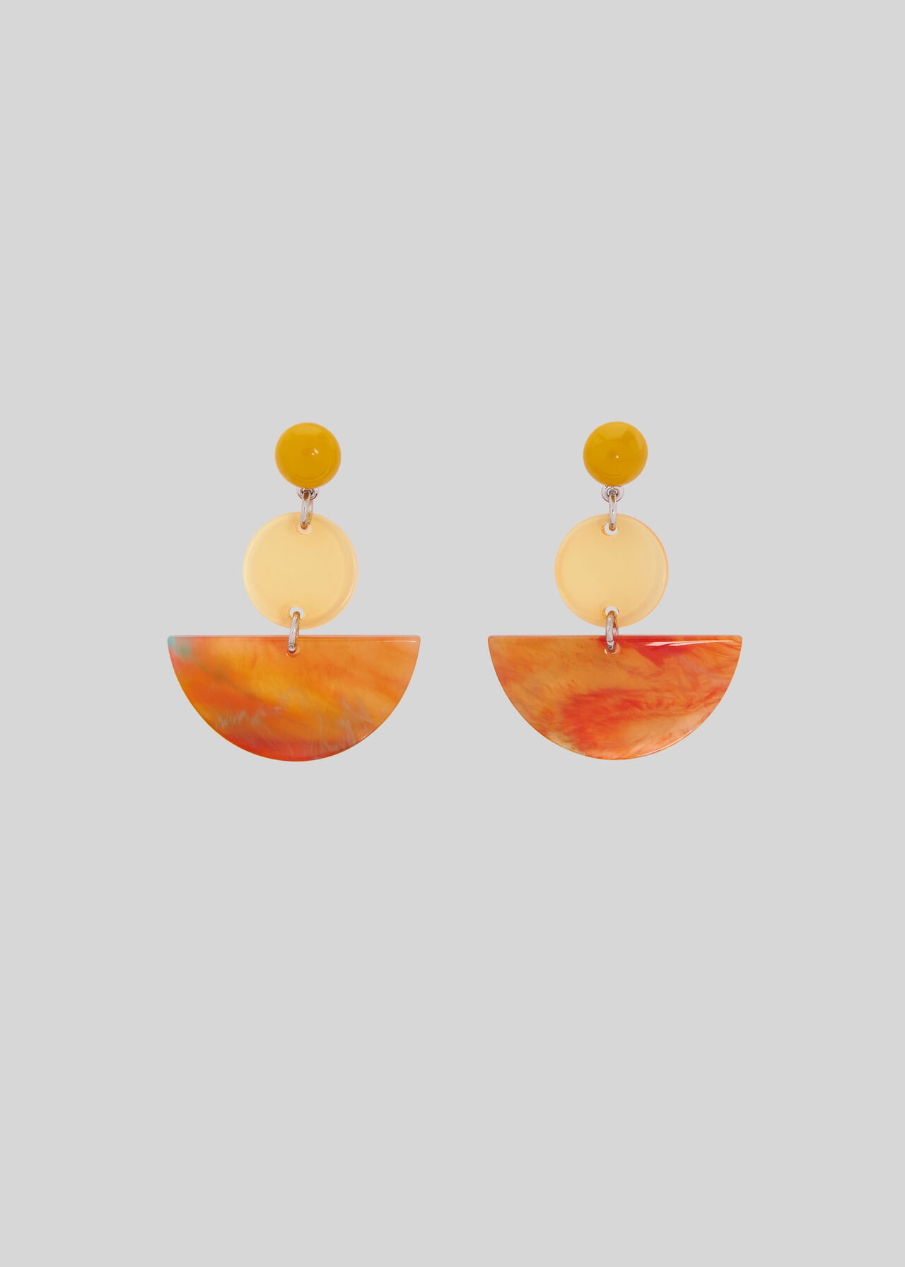 Three Part Resin Earring Yellow