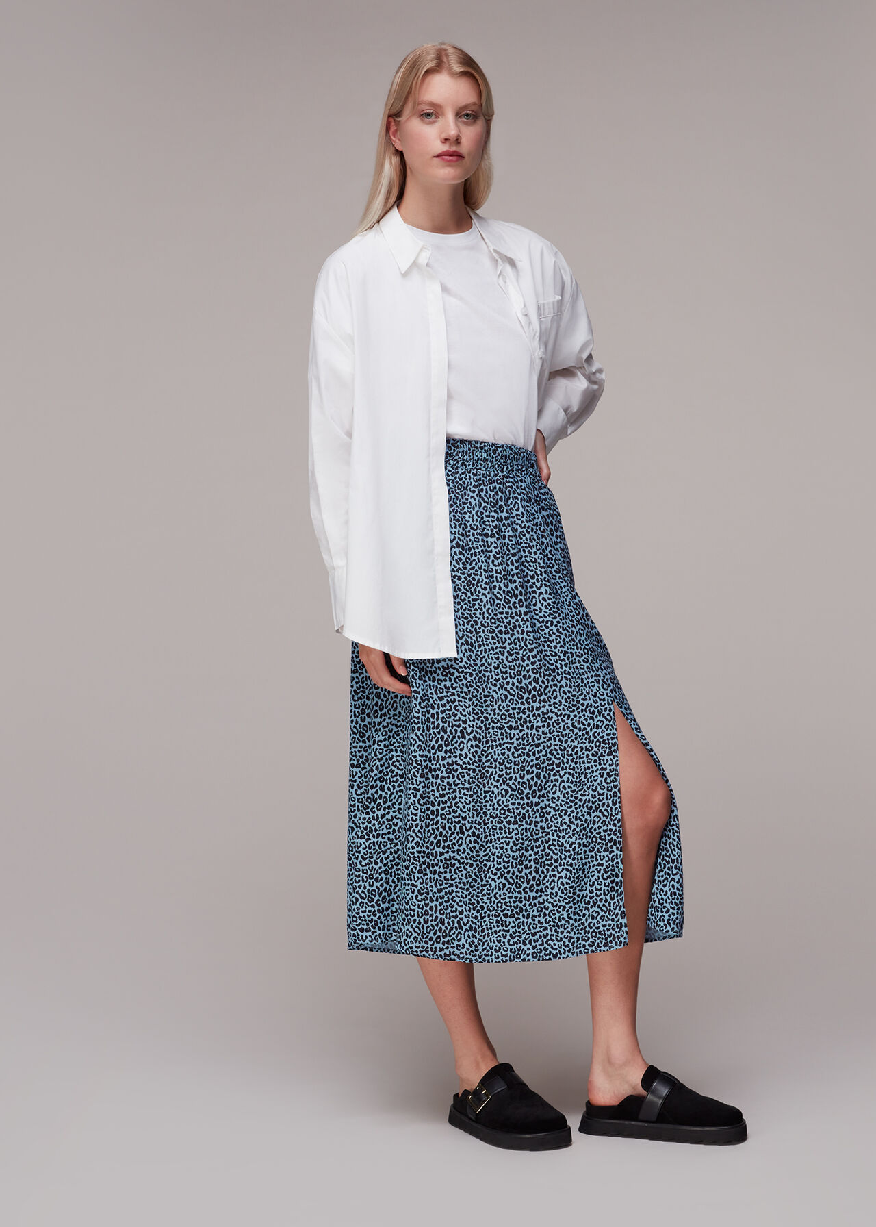 Contrast Leopard Skirt