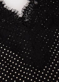 Mini Spot Lace Trim Top