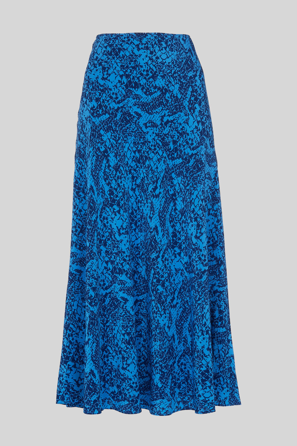 Snake Print Silk Skirt Blue/Multi
