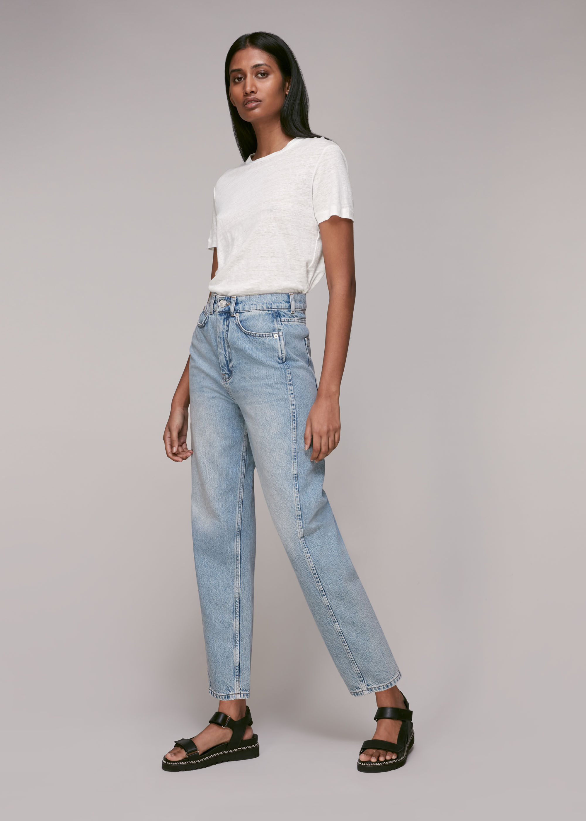 White Ultimate Linen T-Shirt | WHISTLES 
