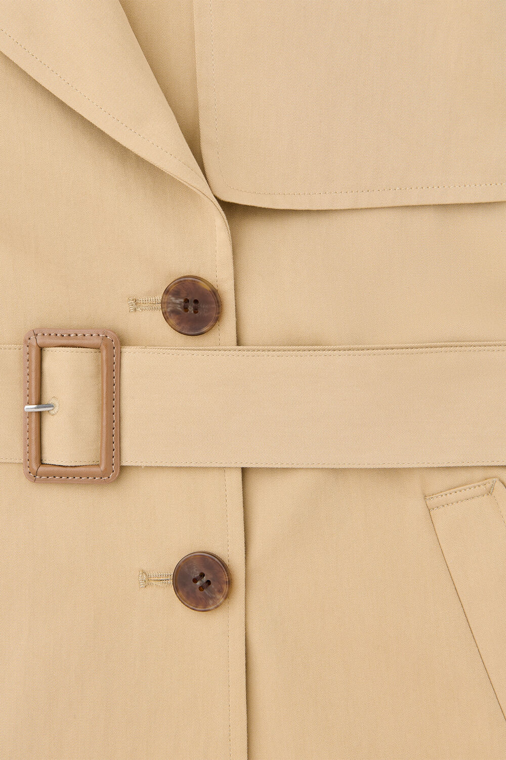 Neutral Belted Trench Coat