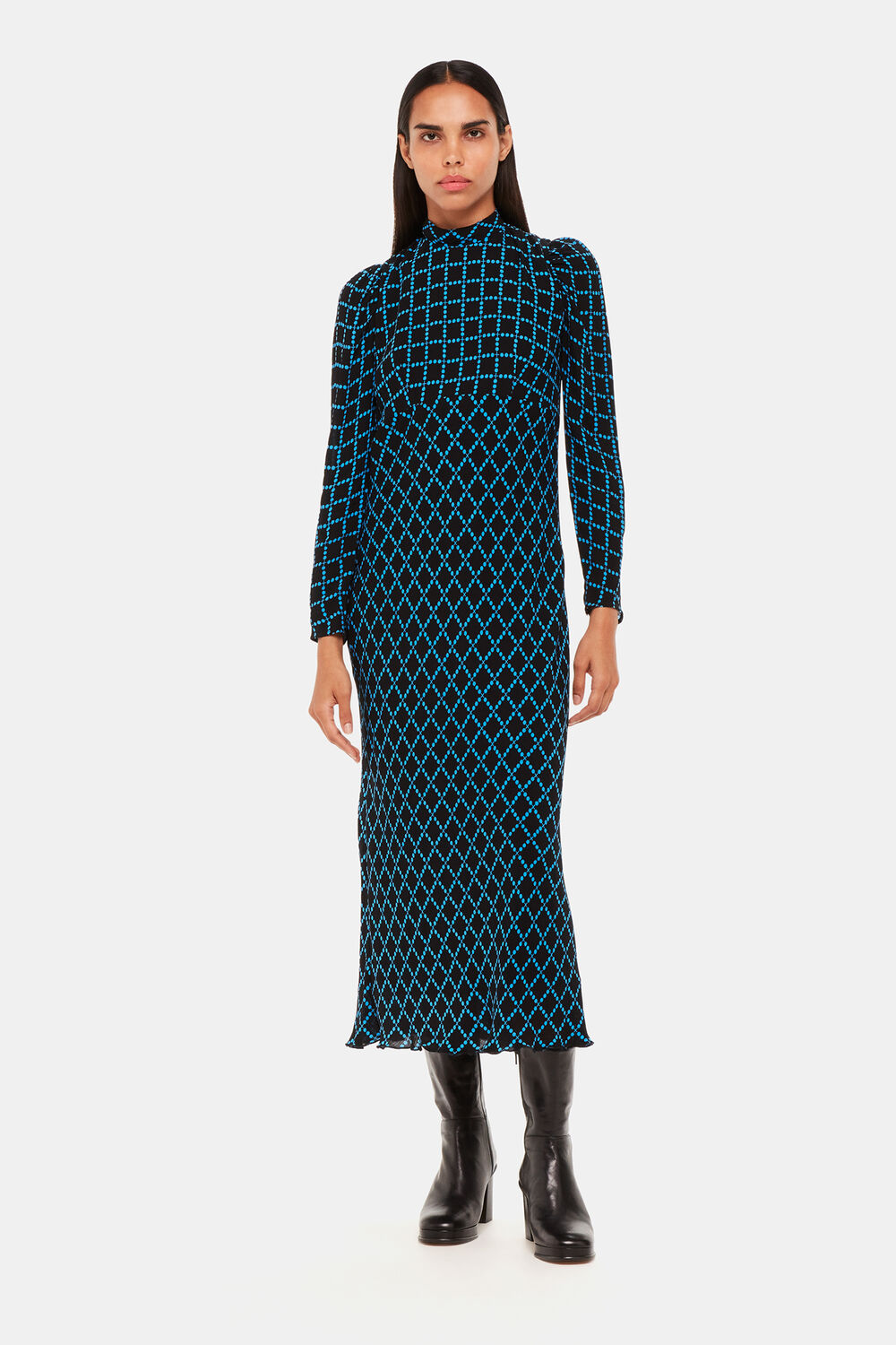Abacus Check High Neck Dress