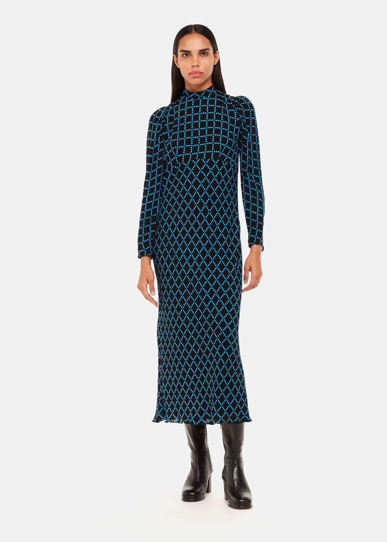 Abacus Check High Neck Dress