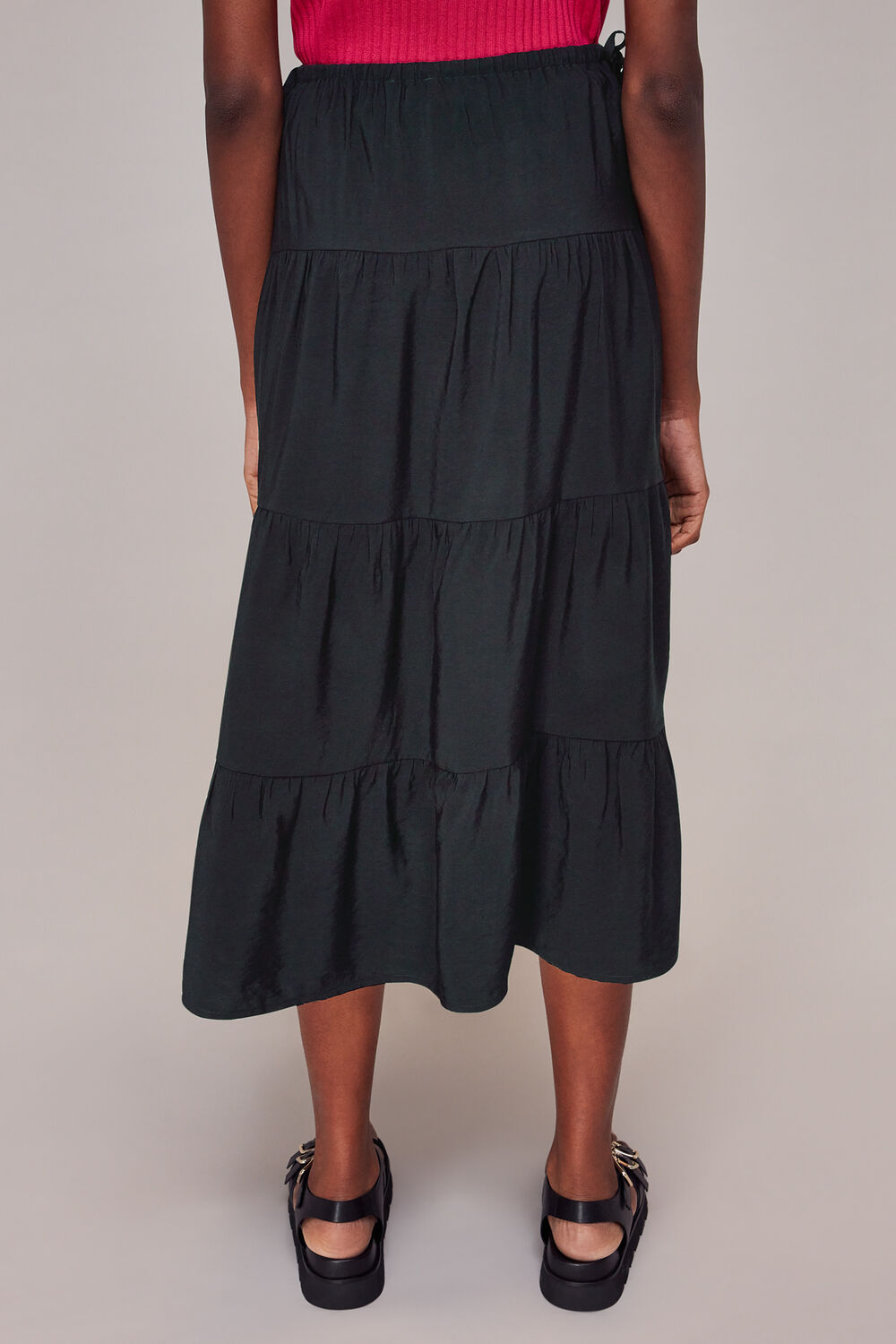 Tie Side Tiered Skirt