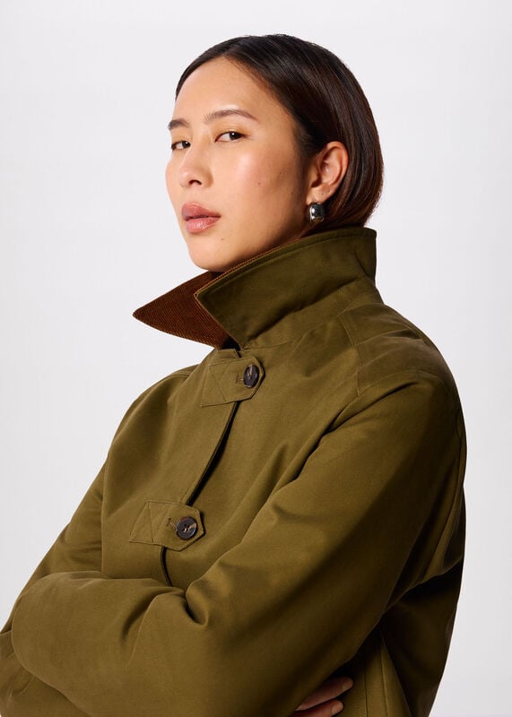 Khaki Corduroy Collar Jacket