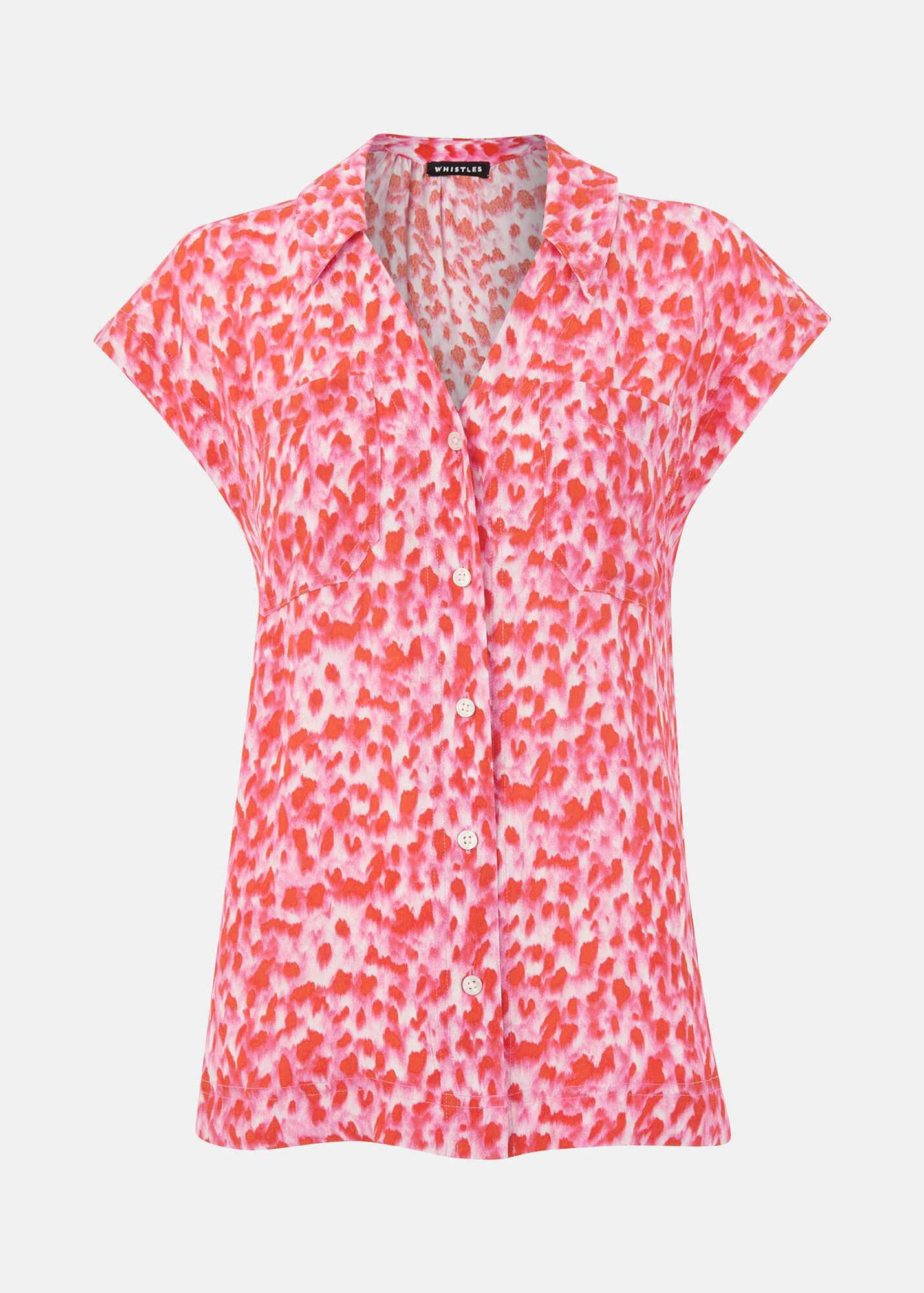 Pink/Multi Blurred Animal Print Shirt | WHISTLES