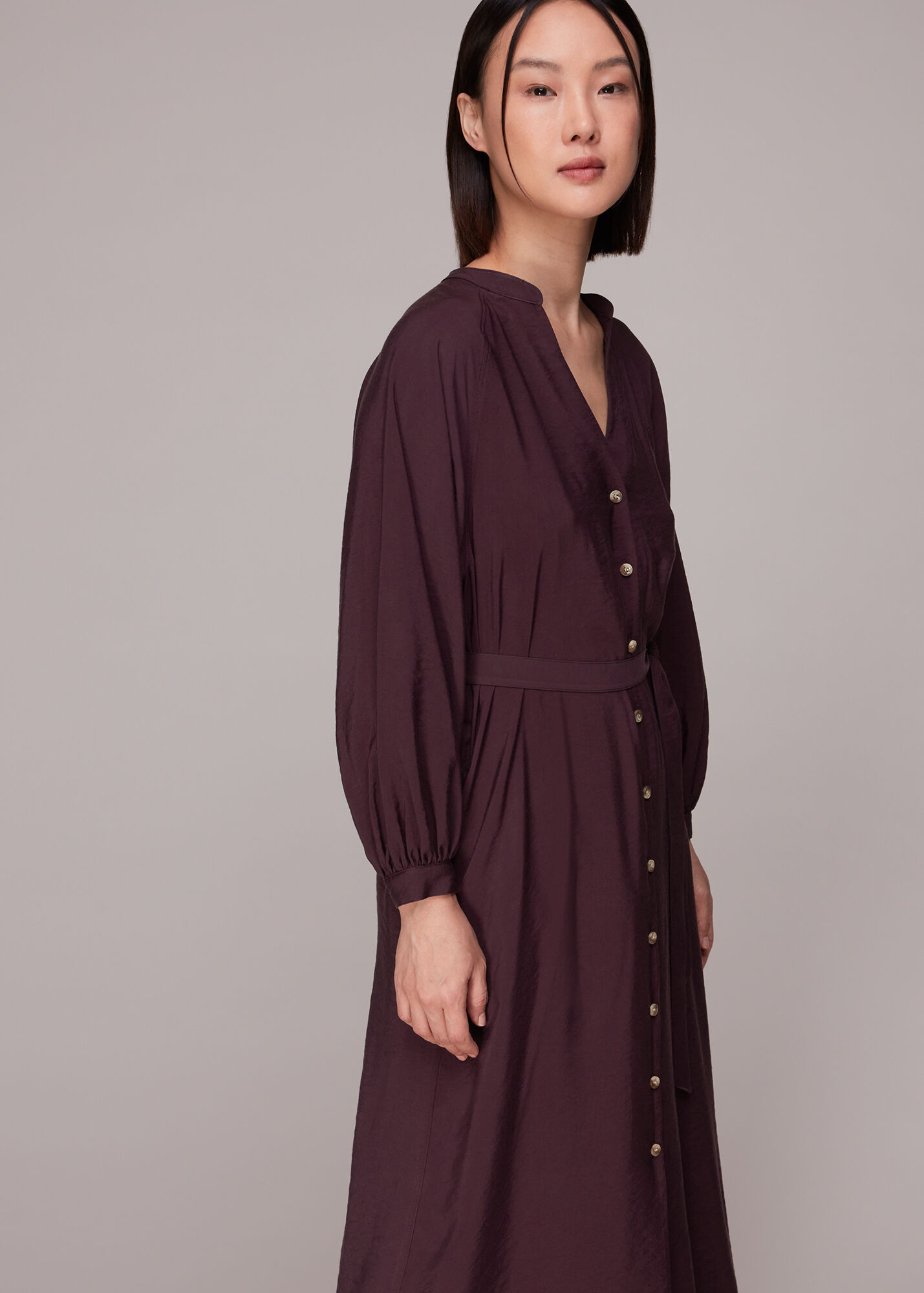 Aubergine Lizzie Midi Dress WHISTLES
