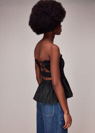 Shirred Tie Detail Top