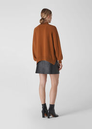 Funnel Neck Cashmere Knit Toffee