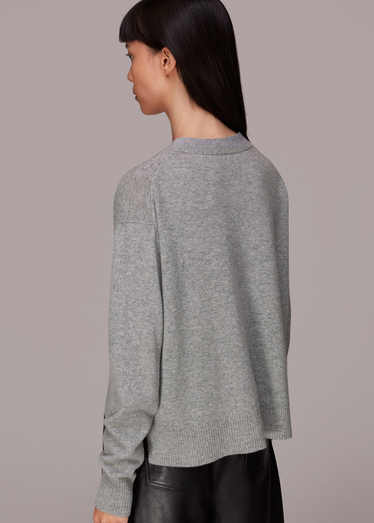 Grey Cashmere Cardigan WHISTLES Whistles