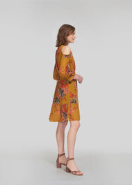 Cactus Cold Shoulder Dress Gold/Multi